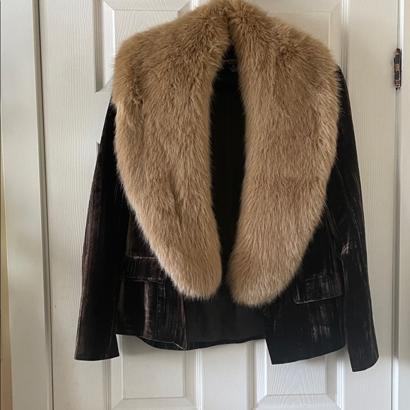 Jones New York Jackets & Blazers - Set of 2 items vintage 1990s velvet blazer and fur collar cowl shawl hippie